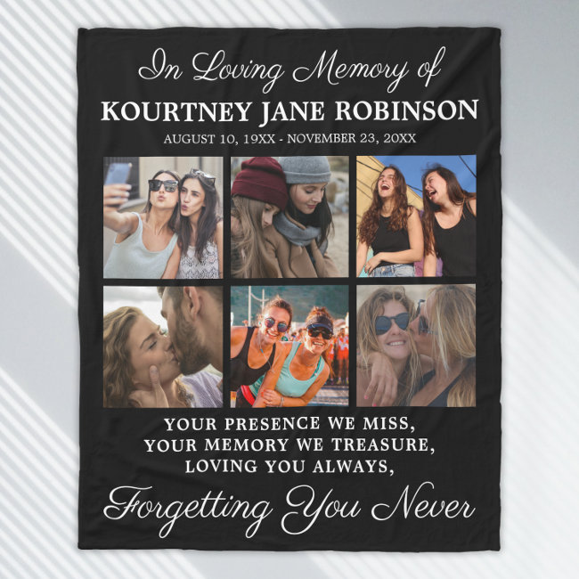 In Loving Memory Photo Memorial Fleece Blanket