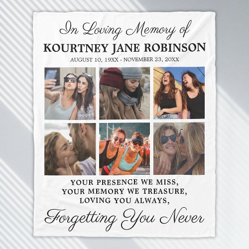 In Loving Memory Photo Memorial Fleece Blanket