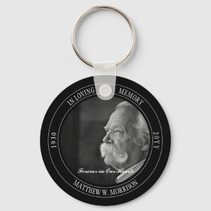 In Loving Memory Photo Memorial Funeral Black Keychain