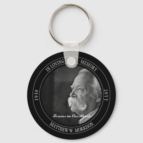 In Loving Memory Photo Memorial  Funeral Black Keychain