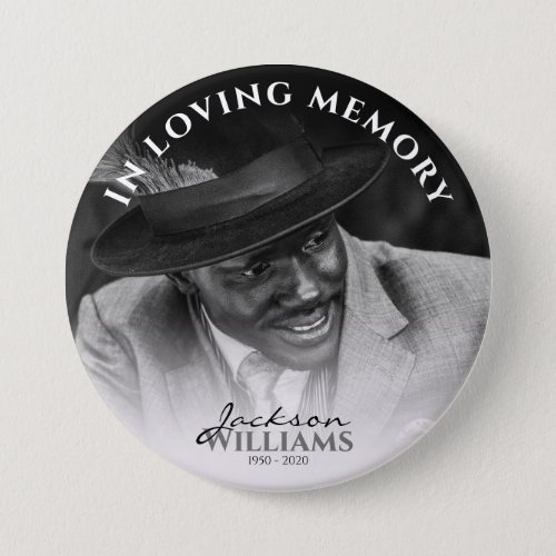 In Loving Memory  Photo Memorial Funeral Button
