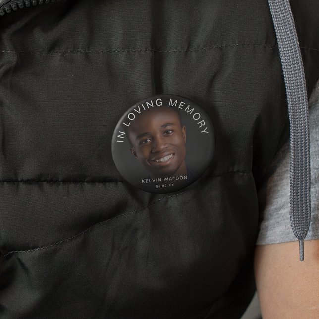 In Loving Memory | Photo Memorial Funeral Button (Creator Uploaded)