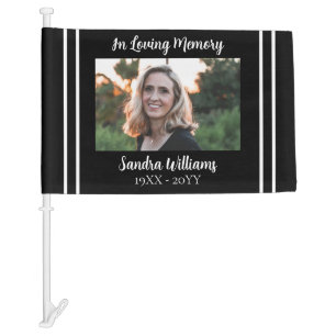 In Loving Memory Photo Memorial Funeral Car Flag