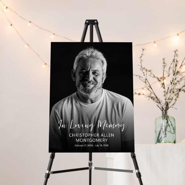 In Loving Memory Photo Memorial Funeral Foam Board (In Situ (Stand))