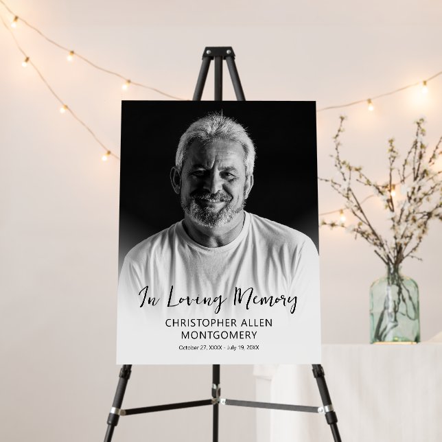 In Loving Memory Photo Memorial Funeral Foam Board (In Situ (Stand))