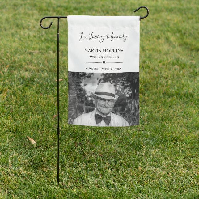 In Loving Memory Photo Memorial Funeral Garden Flag (In SItu)