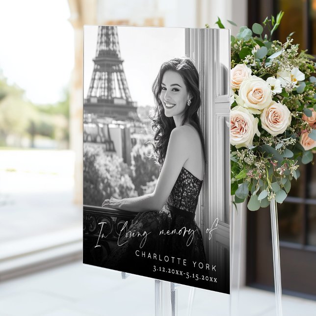 In Loving memory Photo Memorial Funeral Welcome Acrylic Sign (Creator Uploaded)