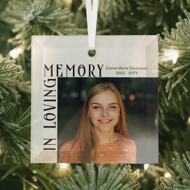 In Loving Memory | Photo Memorial Glass Ornament (Insitu)