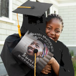 In Loving Memory | Photo | Memorial Graduation Cap Topper<br><div class="desc">This gorgeous memorial cap topper is a great keepsake in memory of a loved one. The topper features a photograph with black overlays and their name, dates and a personal message, all very easy to personalize.</div>