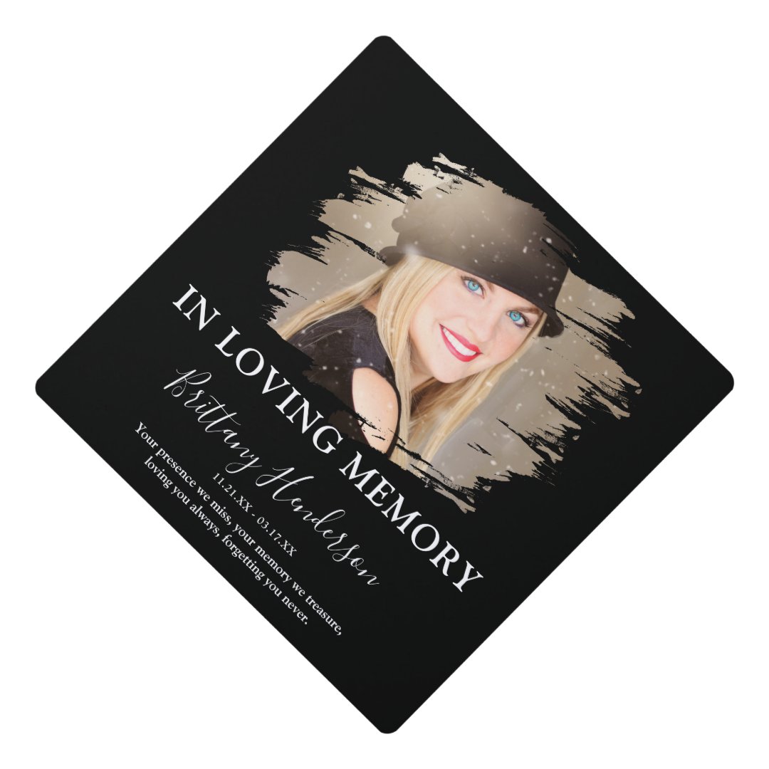 In Loving Memory Photo Memorial Graduation Cap Topper Zazzle 6371