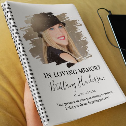 In Loving Memory  Photo Memorial Guest Notebook
