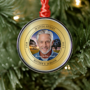In Loving Memory Photo Memorial Keepsake Metal Ornament