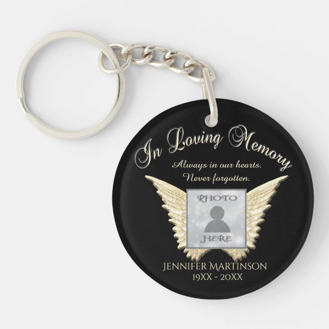 In Loving Memory Photo Memorial Keychain (Front)