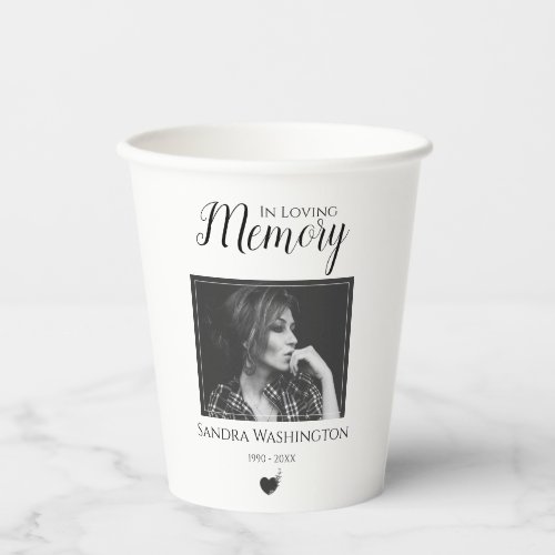 In Loving Memory  Photo Memorial Paper Cups
