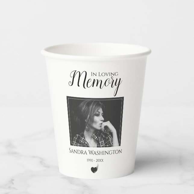 In Loving Memory | Photo Memorial Paper Cups (Front)