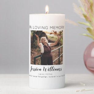 In Loving Memory   Photo   Memorial Pillar Candle