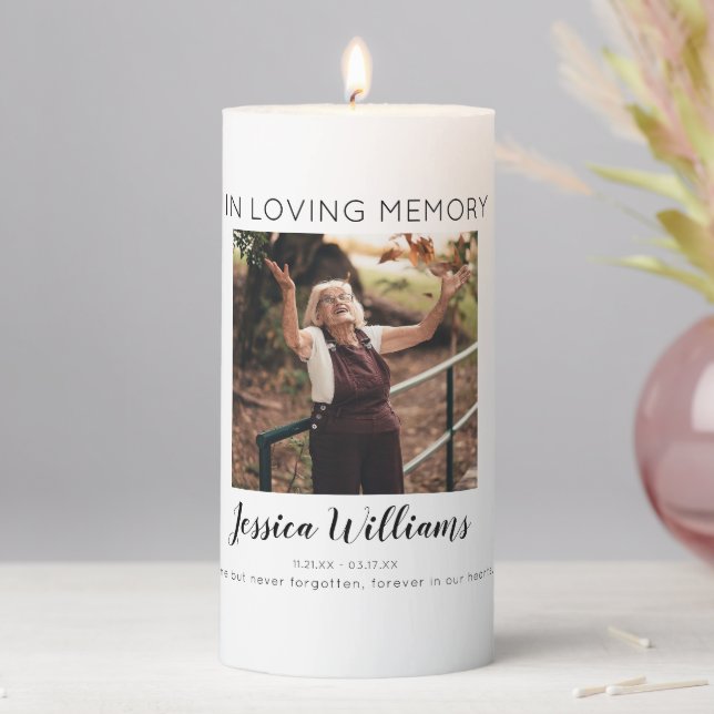 In Loving Memory | Photo | Memorial Pillar Candle (In Situ)