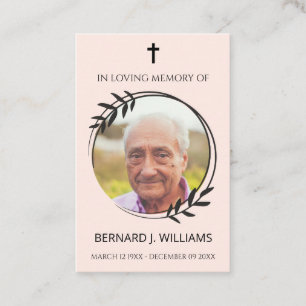 In Loving Memory Photo Memorial Prayer Card
