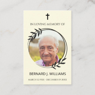 In Loving Memory Photo Memorial Prayer Card
