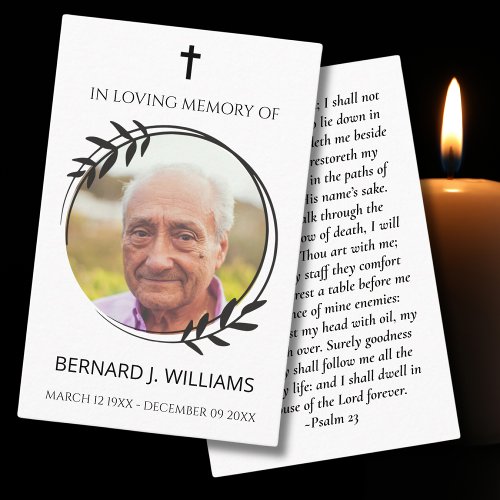 In Loving Memory Photo Memorial Prayer Card