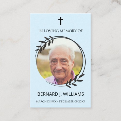 In Loving Memory Photo Memorial Prayer Card