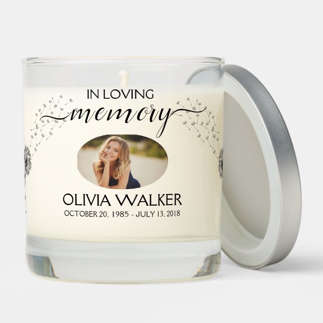 In Loving Memory Photo Memorial Scented Candle (Lid)
