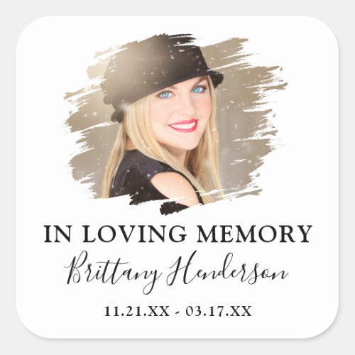 In Loving Memory  Photo Memorial Square Sticker