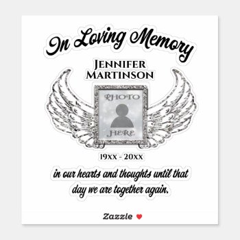 In Loving Memory Photo Memorial Sticker by MemorialGiftShop at Zazzle