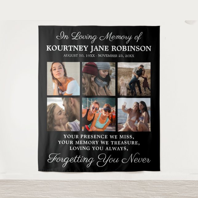 In Loving Memory Photo Memorial Tapestry (Front)