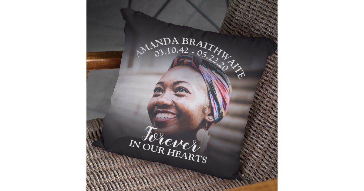 In Loving Memory | Photo | Memorial Throw Pillow | Zazzle