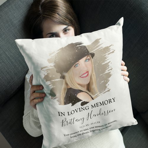 In Loving Memory  Photo Memorial Throw Pillow