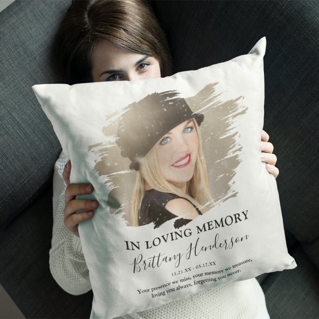 In Loving Memory | Photo Memorial Throw Pillow (Creator Uploaded)