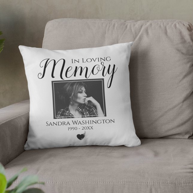 In Loving Memory | Photo Memorial Throw Pillow (Creator Uploaded)