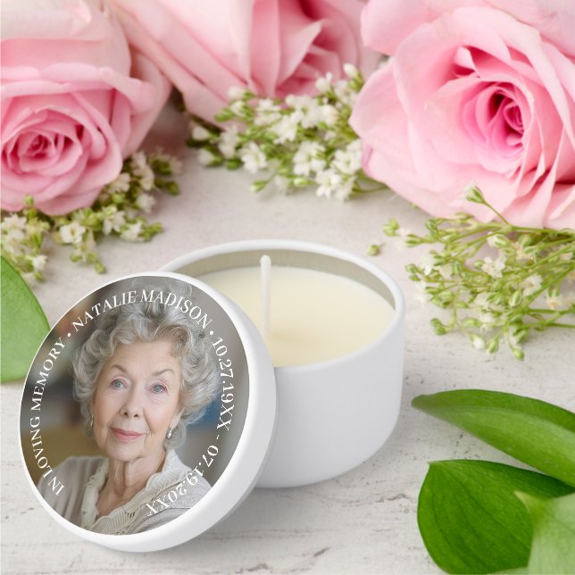 In Loving Memory Photo Memorial Tribute  Mini Candle Favors (Insitu (Wedding))