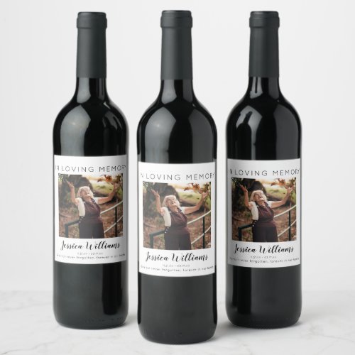In Loving Memory  Photo  Memorial Wine Label