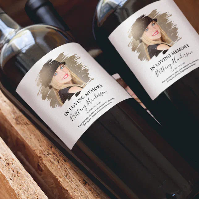 In Loving Memory | Photo | Memorial Wine Label | Zazzle