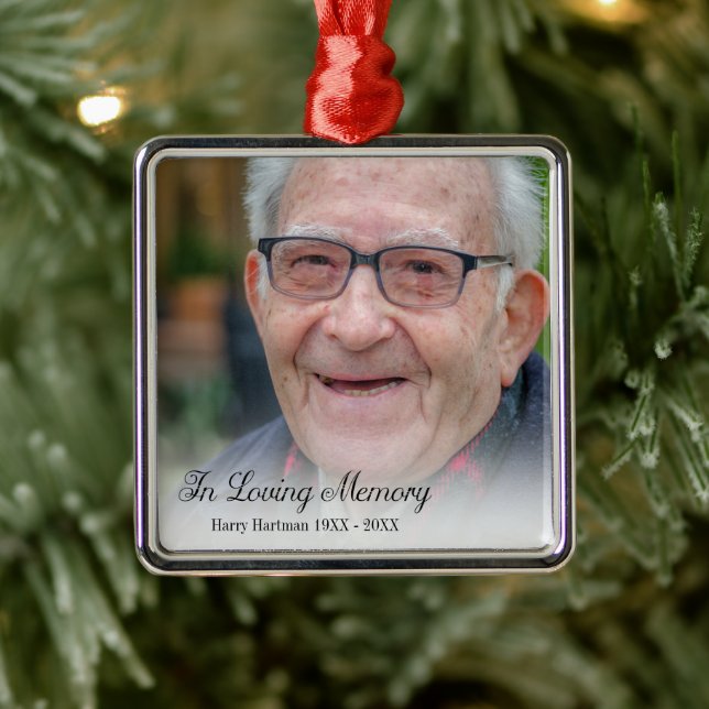 In Loving Memory Photo Metal Ornament (Tree)