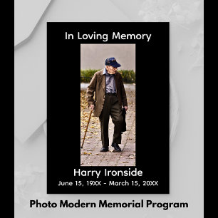 In Loving Memory Photo MODERN Memorial Program