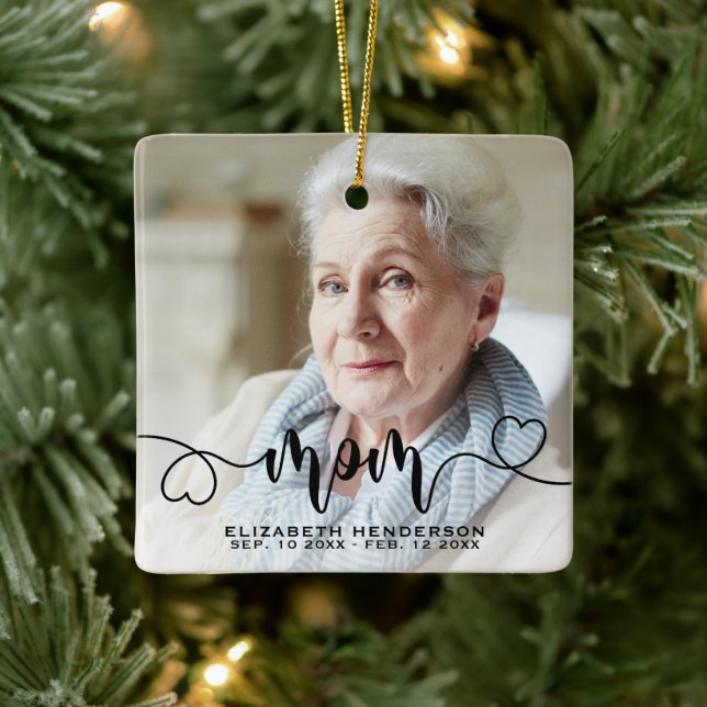 In Loving Memory Photo Mom Ceramic Ornament (Tree)