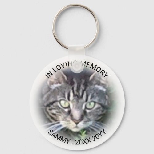 In Loving Memory Photo Name Cat Dog Pet Memorial Keychain