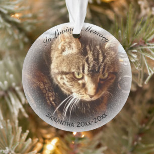In Loving Memory Photo Name Cat Dog Pet Memorial Ornament