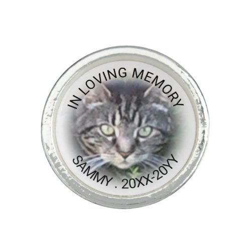 In Loving Memory Photo Name Cat Dog Pet Memorial Ring