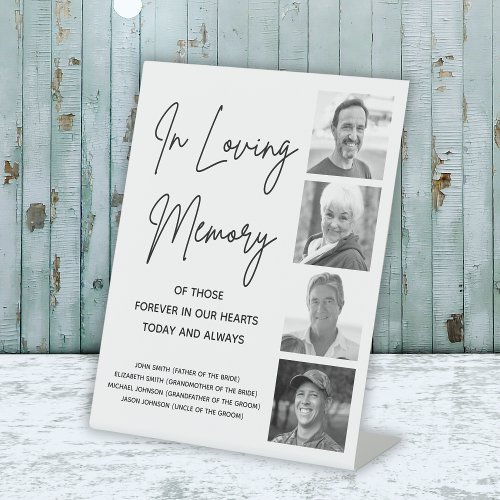 In Loving Memory Photo  Names Wedding Memorial Pedestal Sign