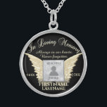 In Loving Memory Photo Necklace<br><div class="desc">In loving memory photo keepsake with angel wings.</div>