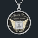 In Loving Memory Photo Necklace<br><div class="desc">In loving memory photo keepsake with angel wings.</div>