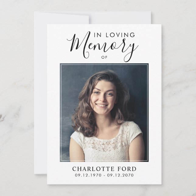 In Loving Memory Photo Order of Service Memorial Invitation (Front)