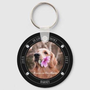 In Loving Memory Photo Pet Memorial - Black Keychain