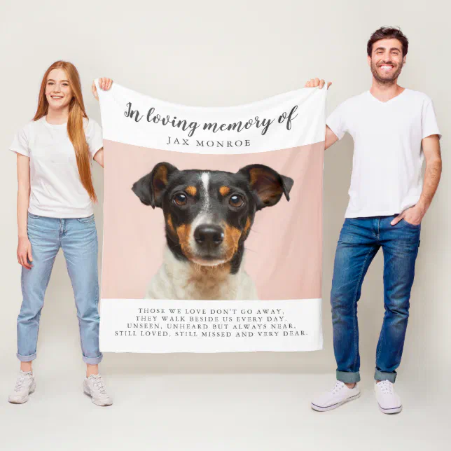In Loving Memory Photo Pet Memorial Blanket | Zazzle