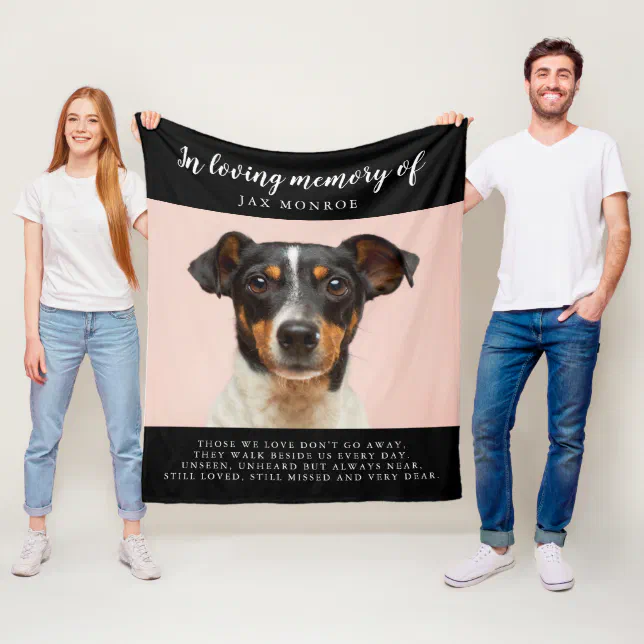 In Loving Memory Photo Pet Memorial Fleece Blanket | Zazzle