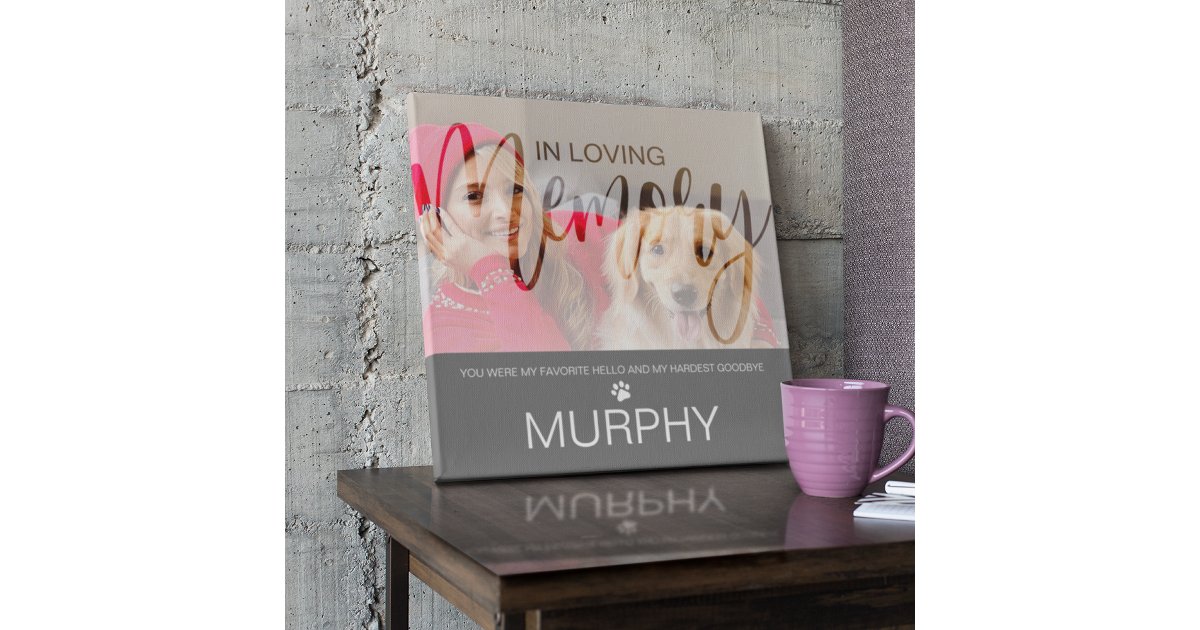 In Loving Memory Photo Pet Memorial Plaque | Zazzle